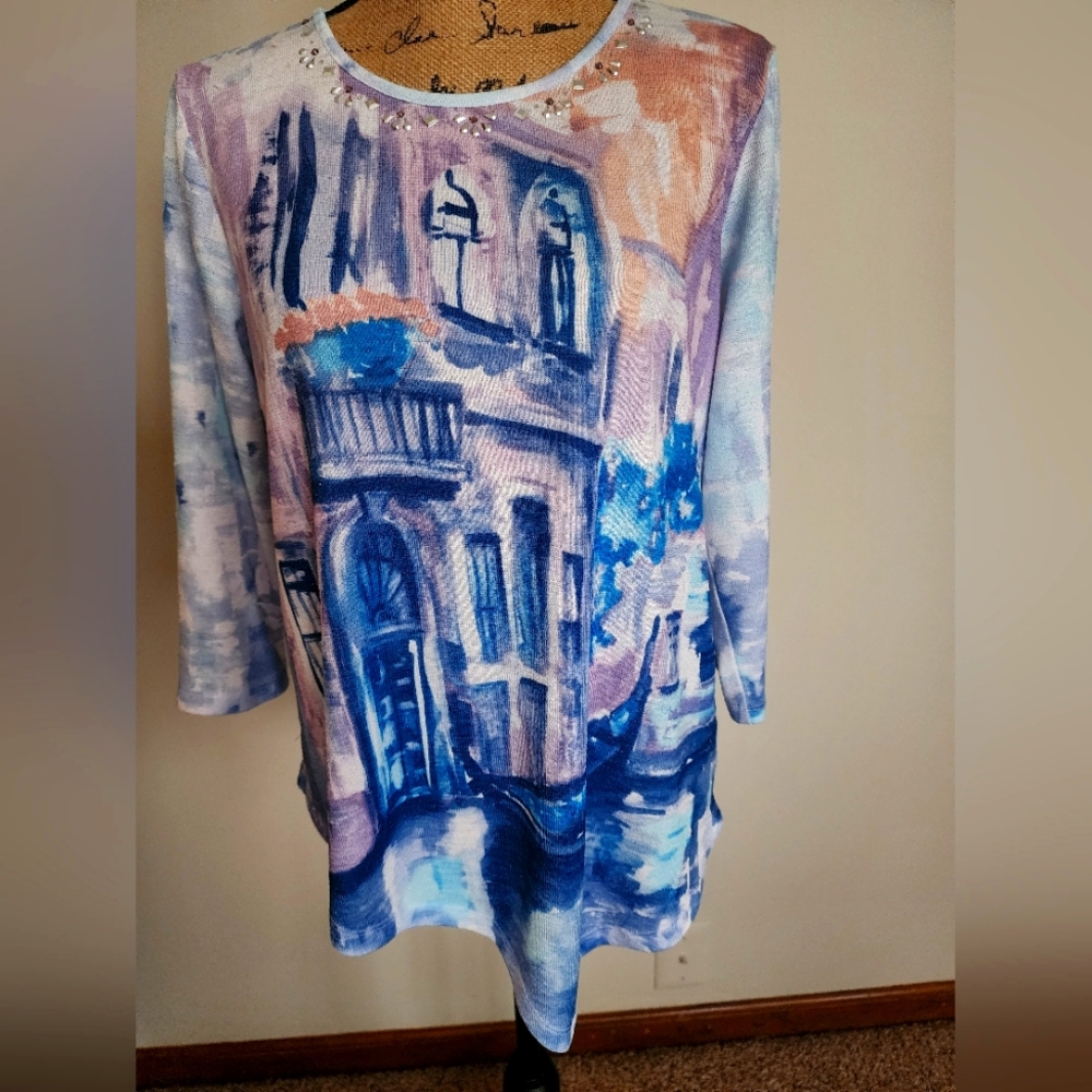 Alfred Dunner Pastel Sweater with Studded Details